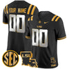 LSU Tigers 2025 Louisiana Patch Gold Vapor Limited Custom Jersey - All Stitched