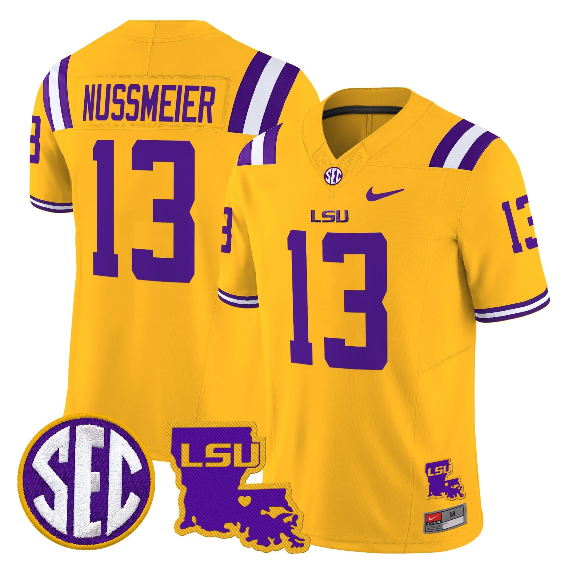 Men's LSU Tigers 2025 Louisiana Patch Vapor Limited Jersey - All Stitched