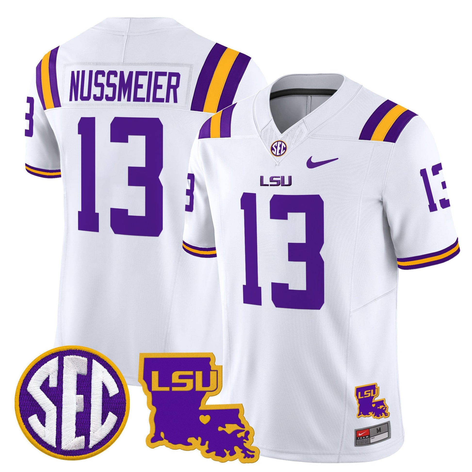 Men's LSU Tigers 2025 Louisiana Patch Vapor Limited Jersey - All Stitched