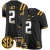 Men's LSU Tigers 2025 Louisiana Patch Gold Vapor Limited Jersey - All Stitched