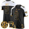 Men's LSU Tigers 2025 Louisiana Patch Gold Vapor Limited Jersey - All Stitched