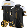 Men's LSU Tigers 2025 Louisiana Patch Gold Vapor Limited Jersey - All Stitched