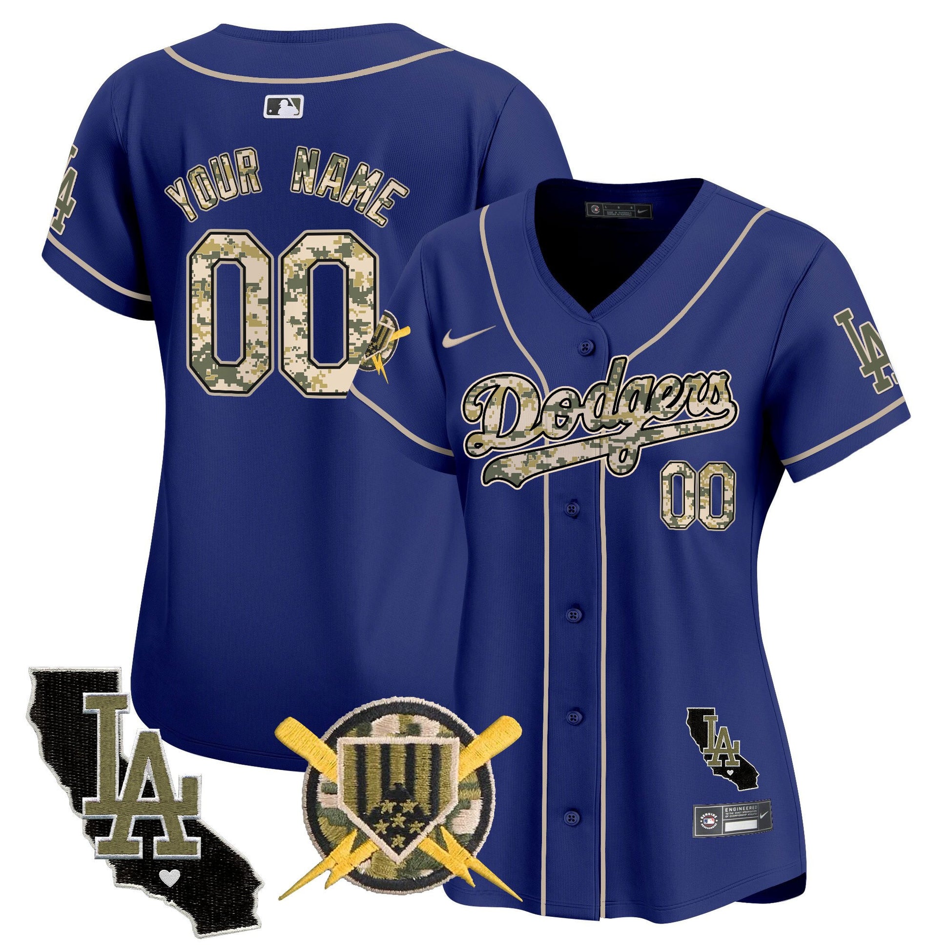 Dodgers Armed Forces Day Vapor Premier Limited Custom Jersey - All Stitched