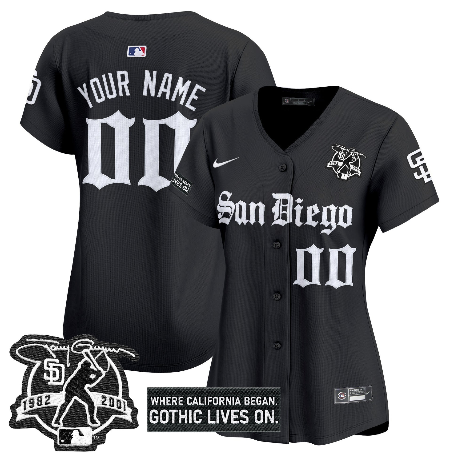 San Diego Padres 'Gothic Edition' Vapor Premier Limited Custom Jersey - All Stitched