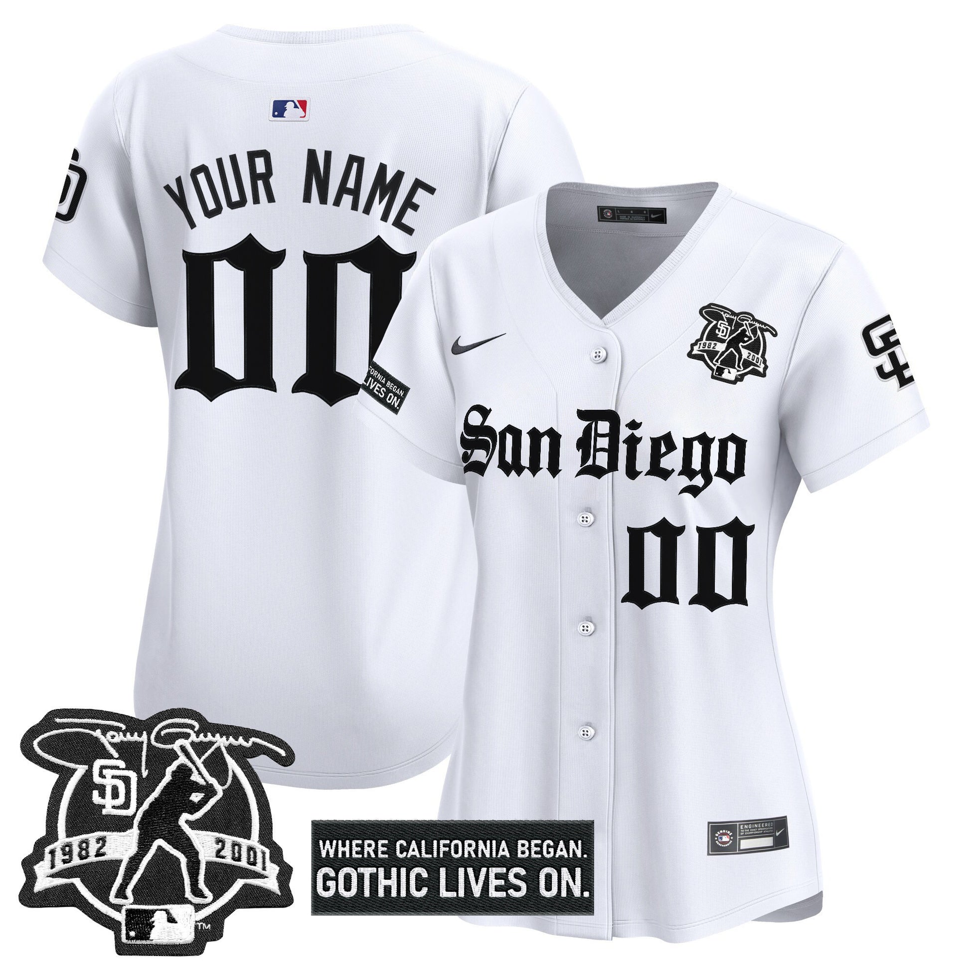 San Diego Padres 'Gothic Edition' Vapor Premier Limited Custom Jersey - All Stitched