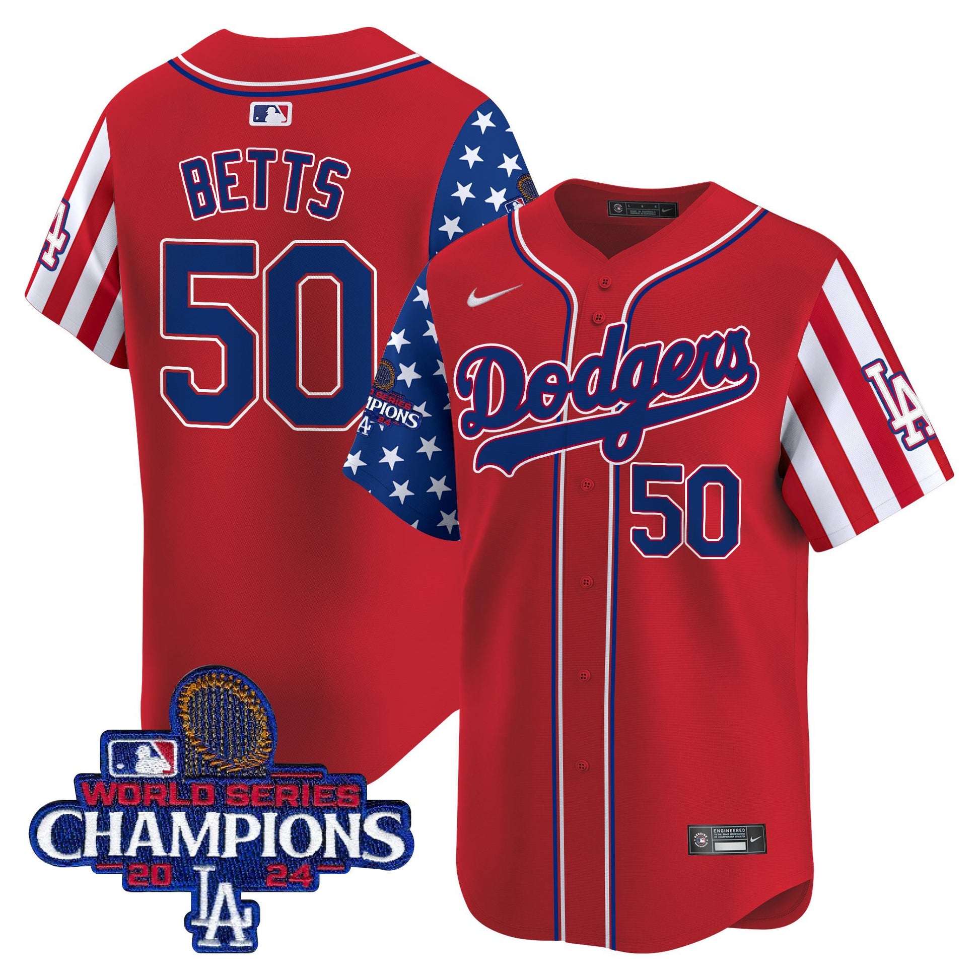 Men's Dodgers 2025 Independence Day Vapor Premier Limited Jersey - All Stitched