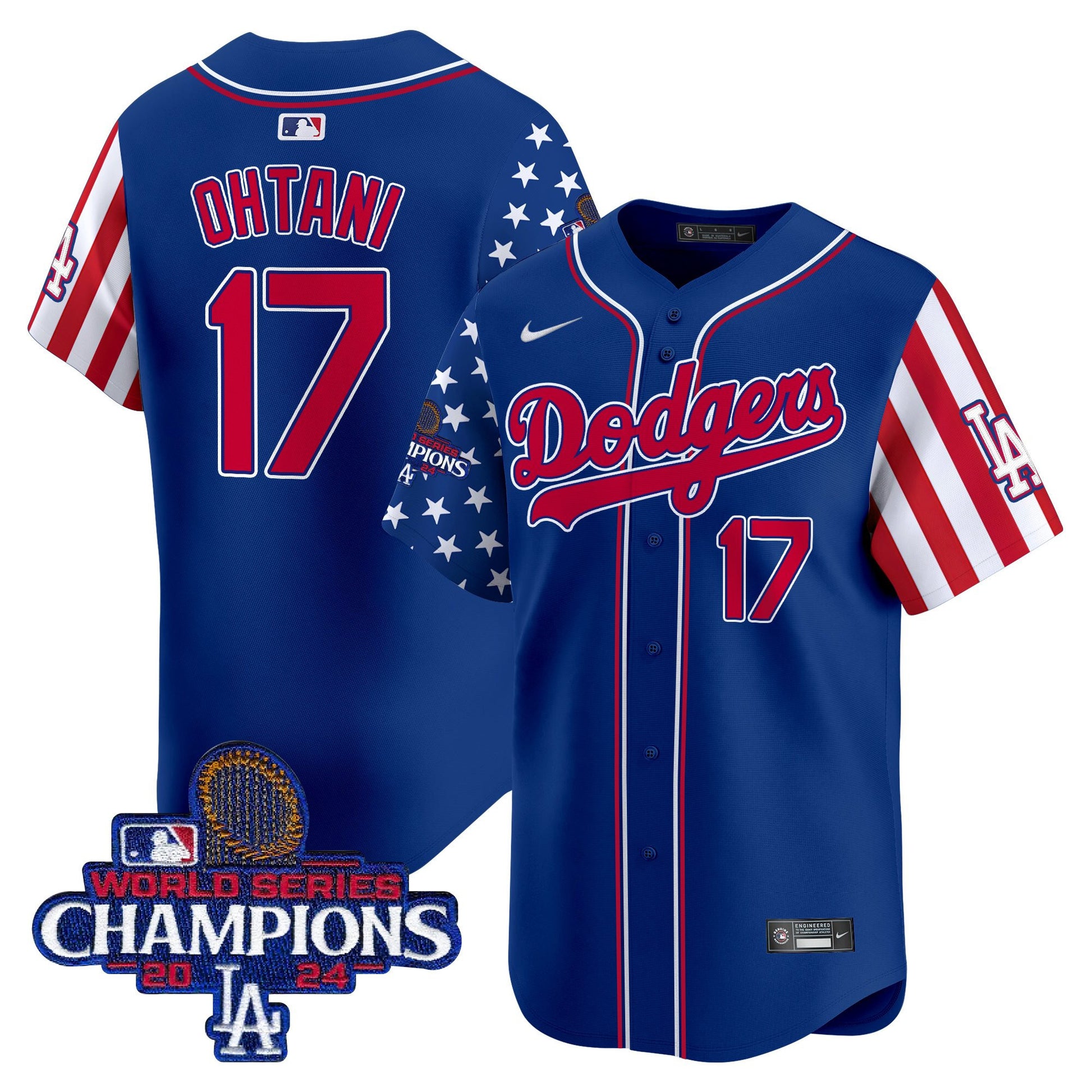 Men's Dodgers 2025 Independence Day Vapor Premier Limited Jersey - All Stitched