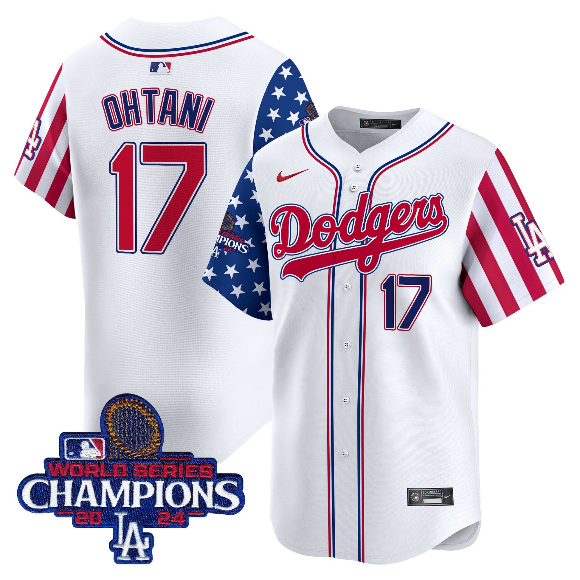 Men's Dodgers 2025 Independence Day Vapor Premier Limited Jersey - All Stitched