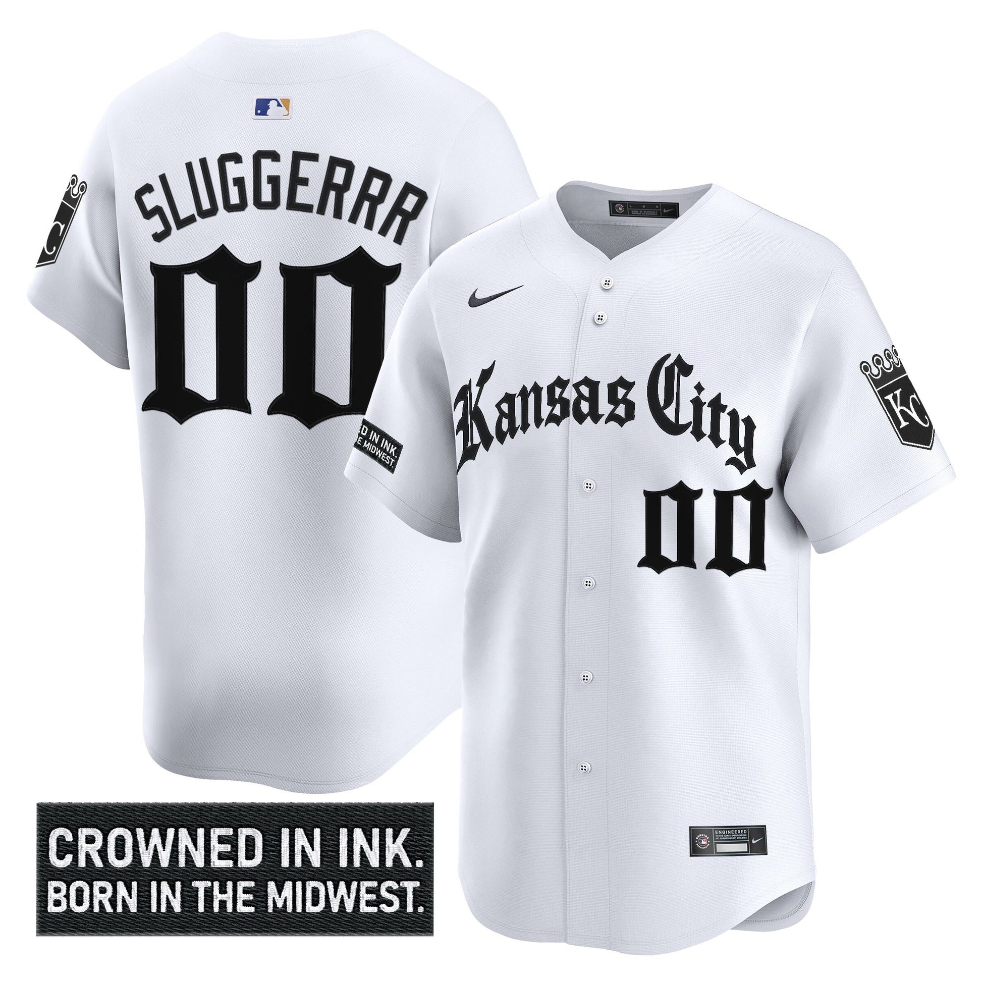 Men's Kansas City Royals 'Gothic Crown Edition' Vapor Premier Limited Jersey - All Stitched