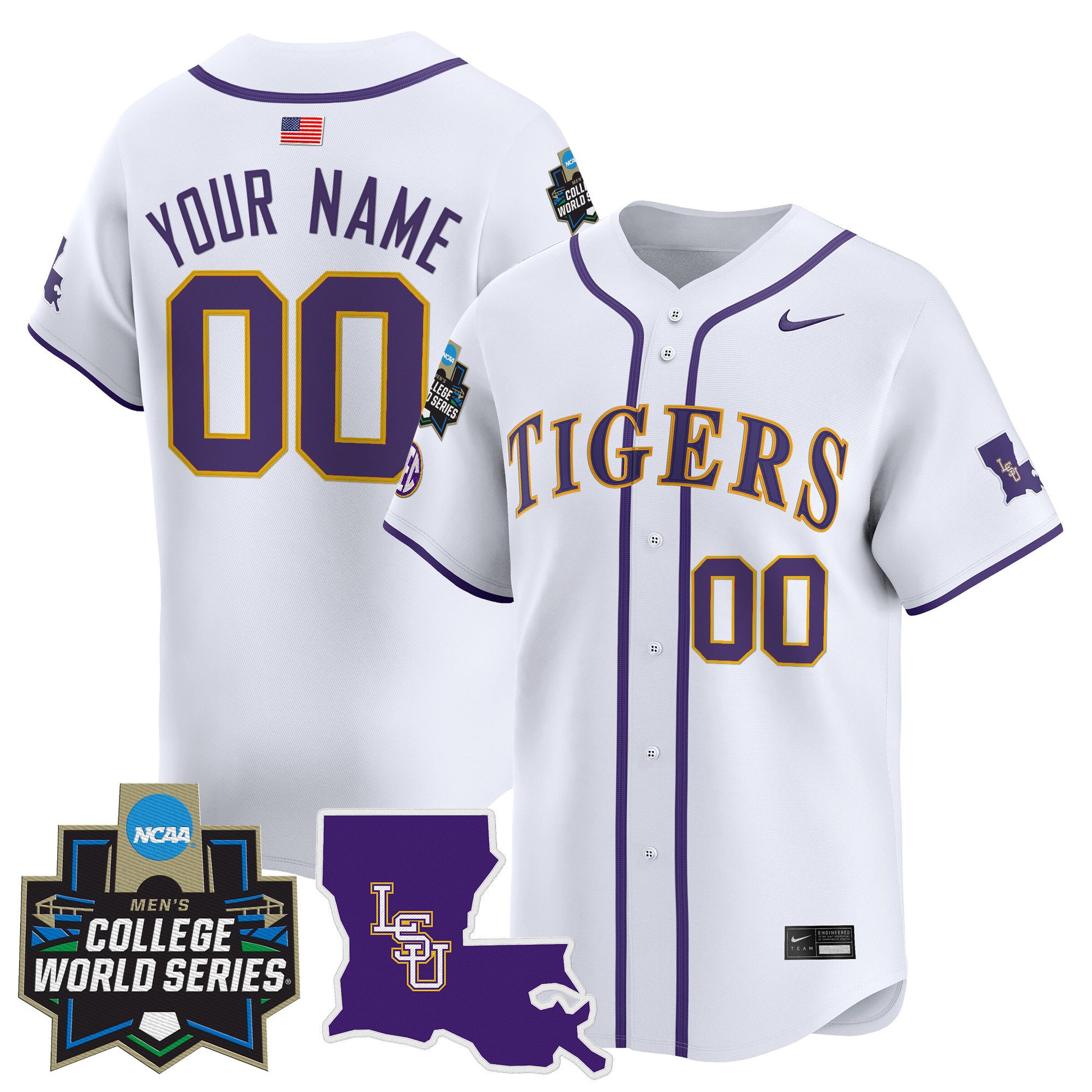 LSU Tigers 2025 World Series Vapor Premier Limited Custom Jersey - All Stitched