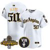 Men's Dodgers 2025 LA Gothic Style Gold Vapor Premier Limited Jersey - All Stitched