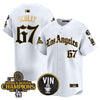 Men's Dodgers 2025 LA Gothic Style Gold Vapor Premier Limited Jersey - All Stitched