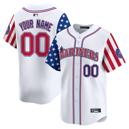 Seattle Mariners 2025 Independence Day Vapor Premier Limited Custom Jersey - All Stitched
