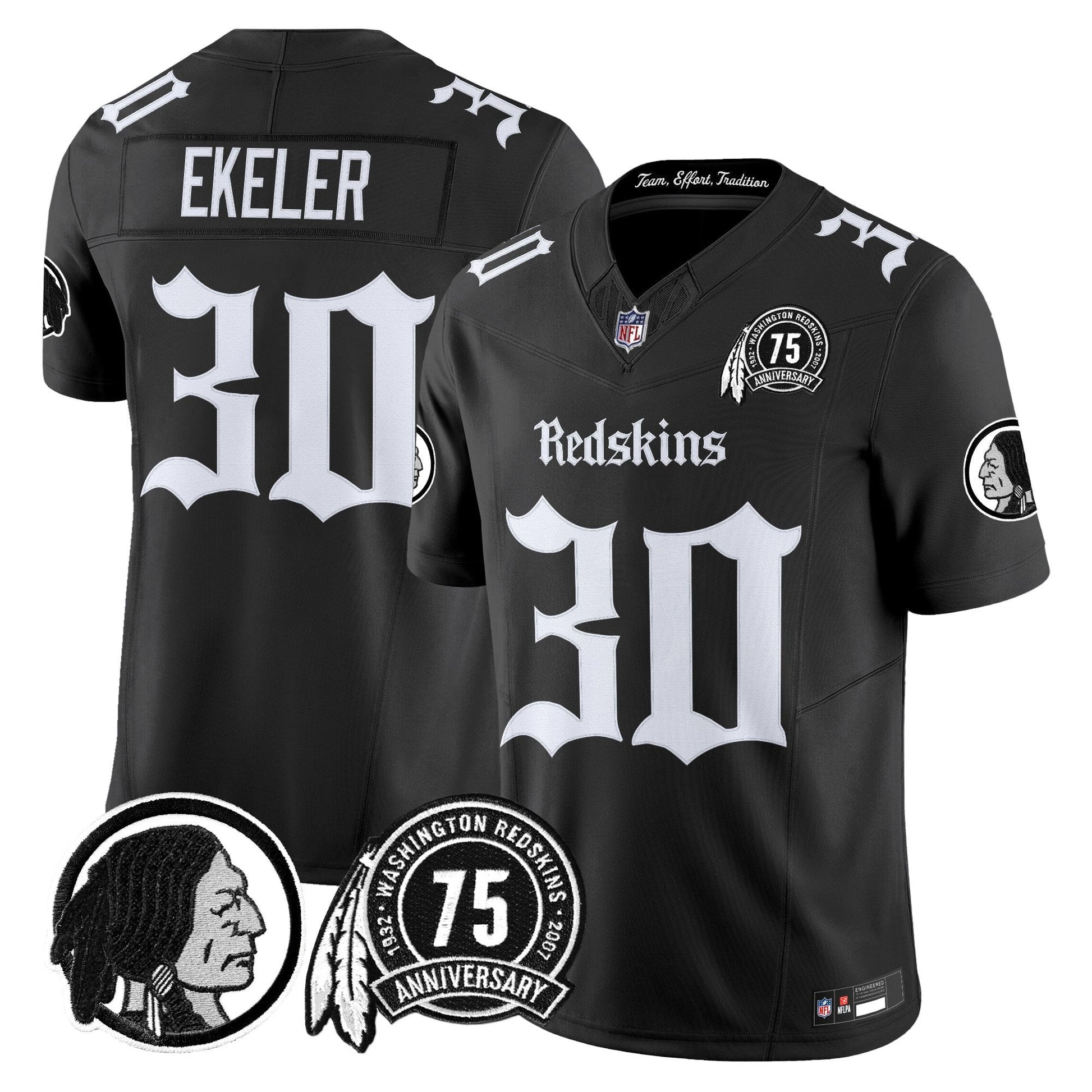 Men's Washington Redskins 'Gothic Capital Edition' Vapor Limited Jersey - All Stitched