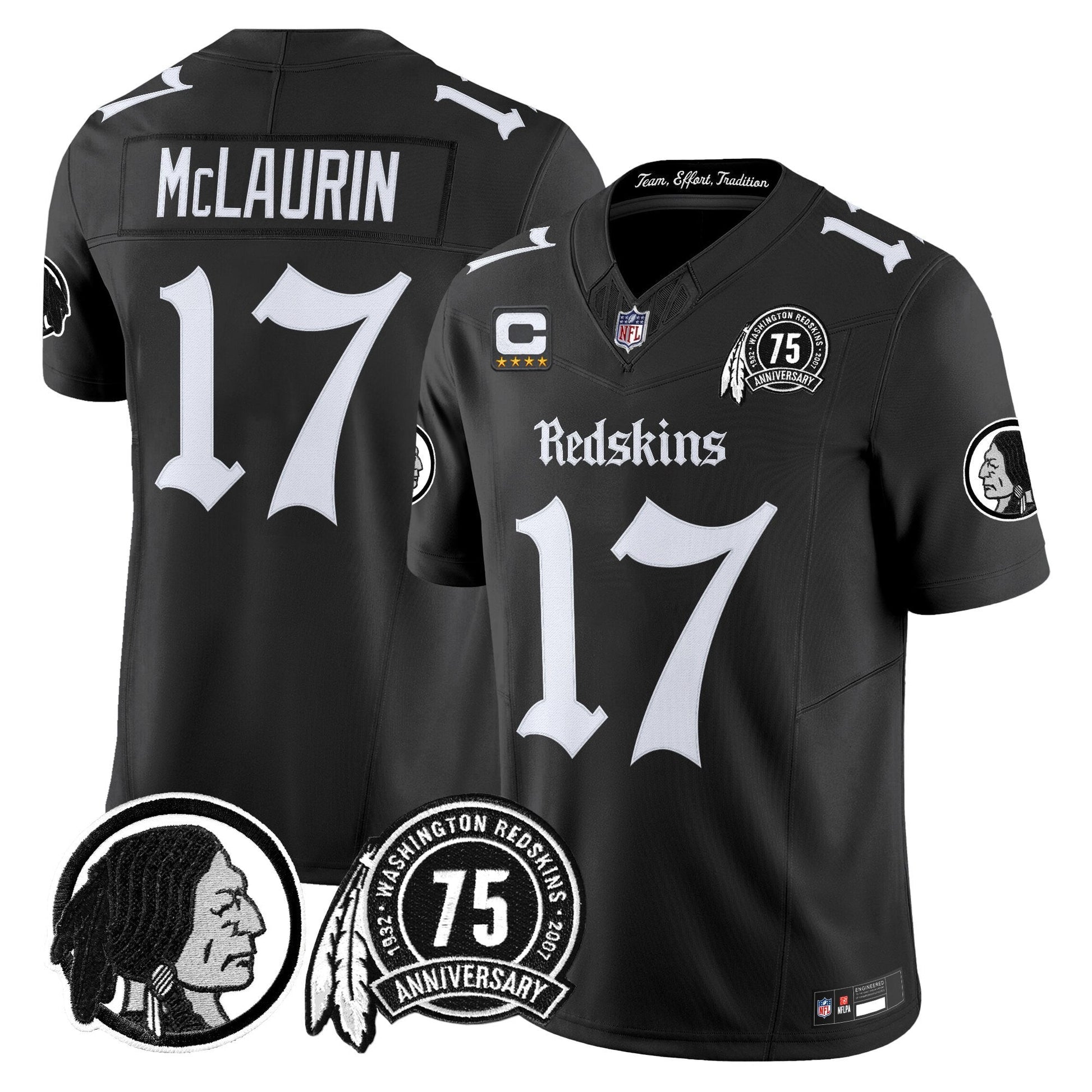 Men's Washington Redskins 'Gothic Capital Edition' Vapor Limited Jersey - All Stitched