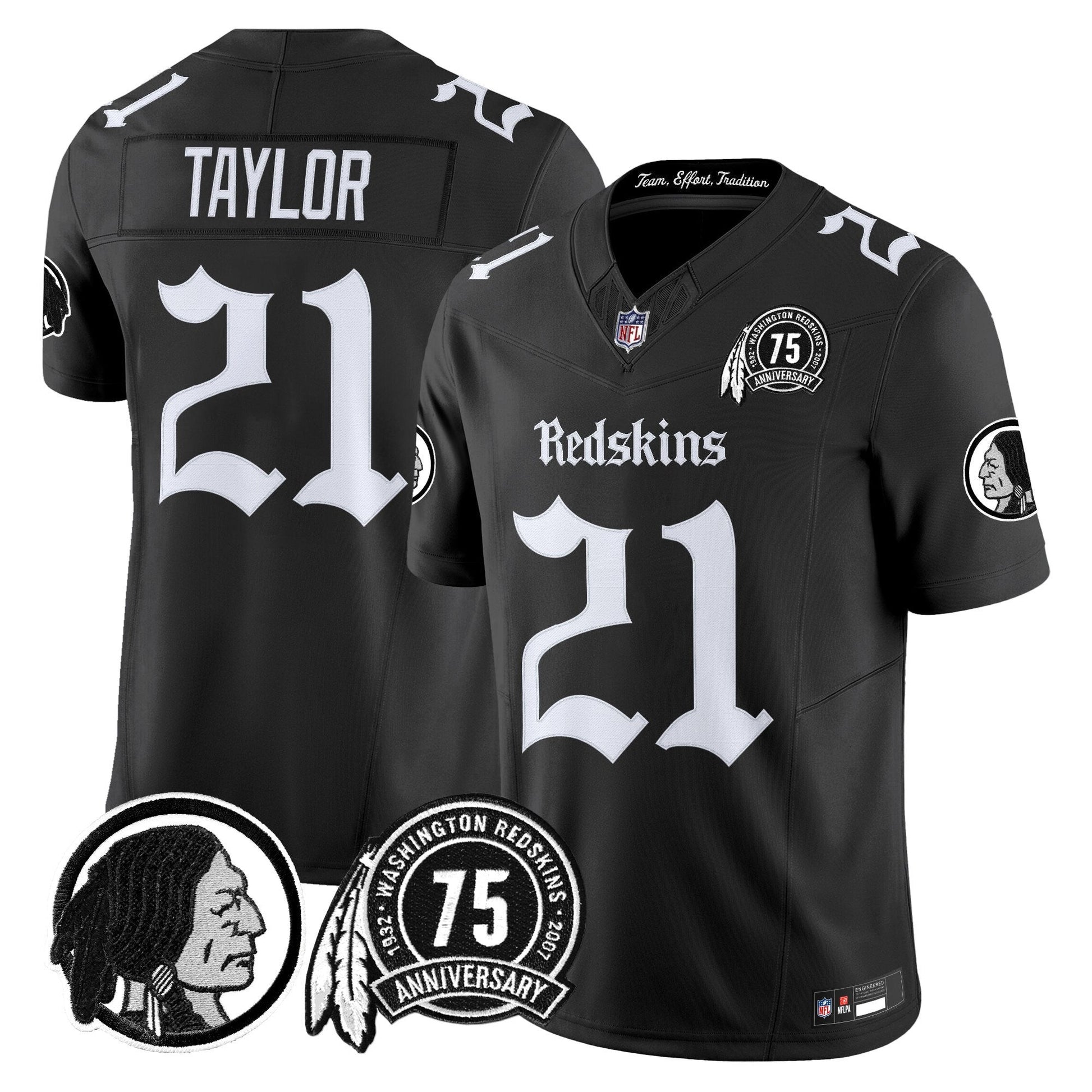Men's Washington Redskins 'Gothic Capital Edition' Vapor Limited Jersey - All Stitched