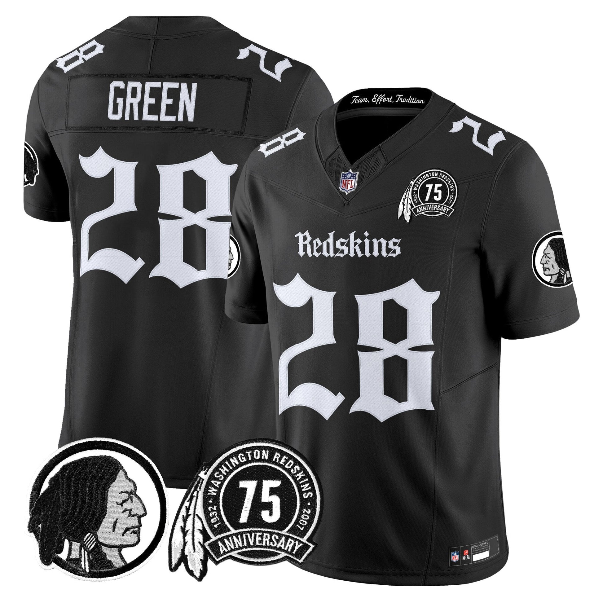 Men's Washington Redskins 'Gothic Capital Edition' Vapor Limited Jersey - All Stitched