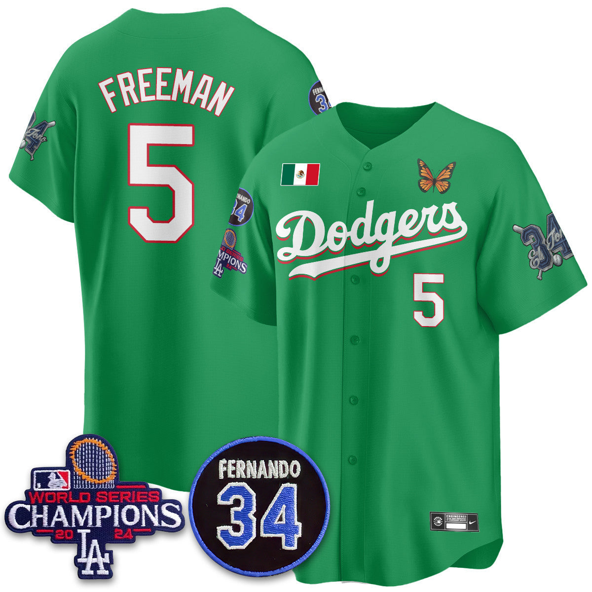 Men's Los Angeles Dodgers Mexican "For 34" Jersey - All Stitched