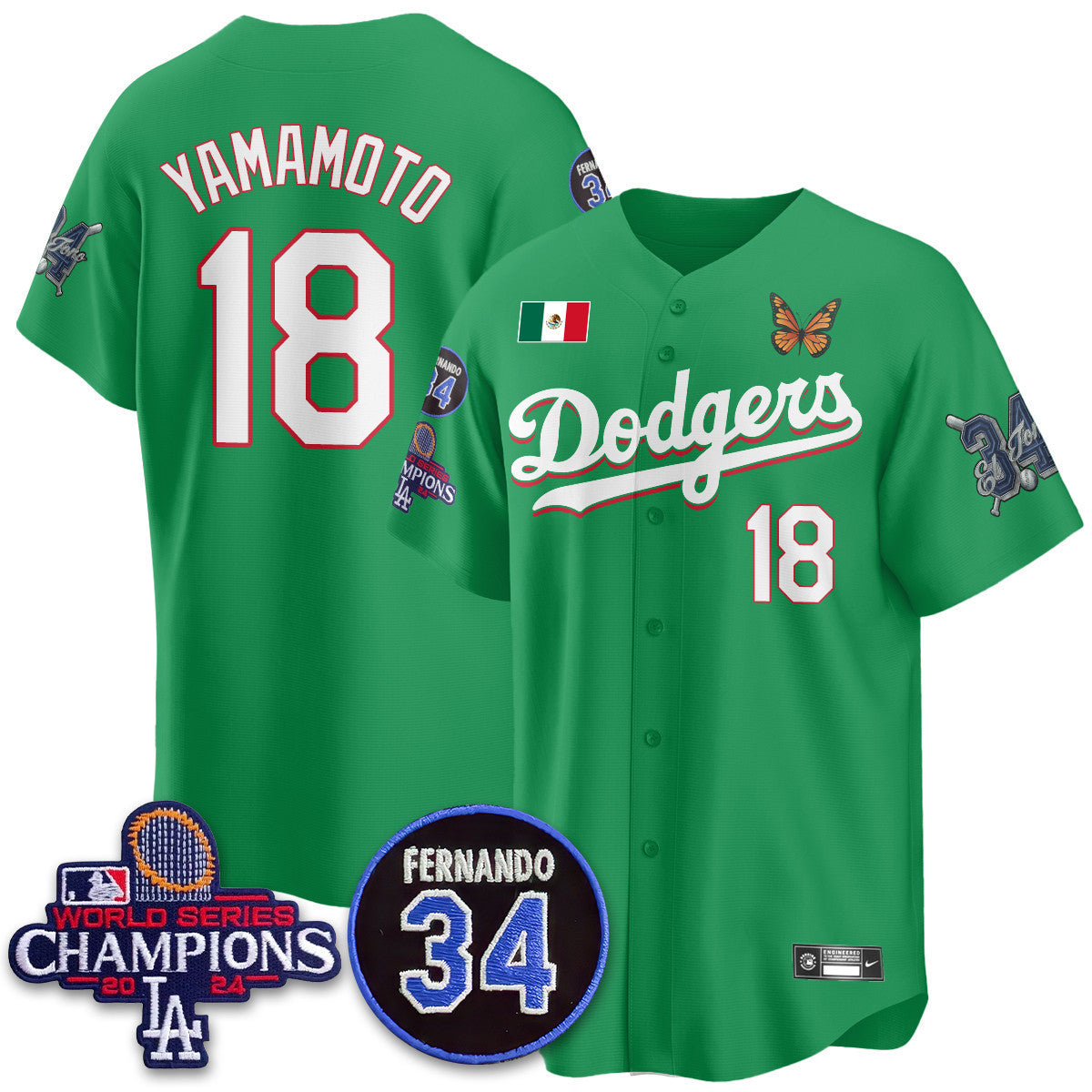 Men's Los Angeles Dodgers Mexican "For 34" Jersey - All Stitched