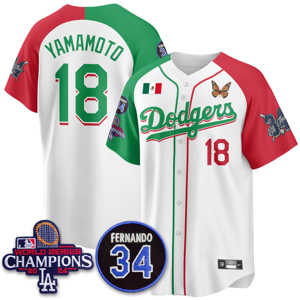 Men's Los Angeles Dodgers Mexican "For 34" Jersey - All Stitched