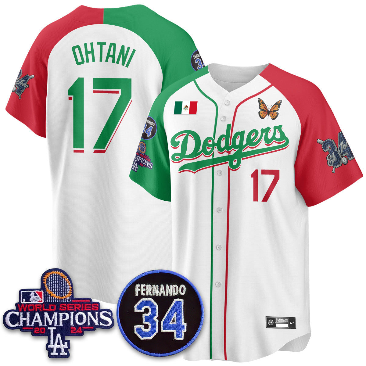 Men's Los Angeles Dodgers Mexican "For 34" Jersey - All Stitched