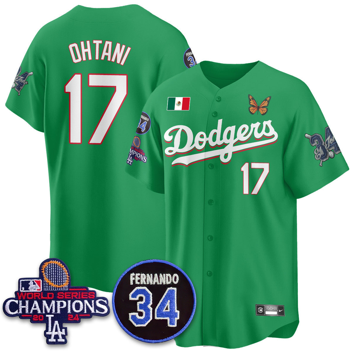 Men's Los Angeles Dodgers Mexican "For 34" Jersey - All Stitched