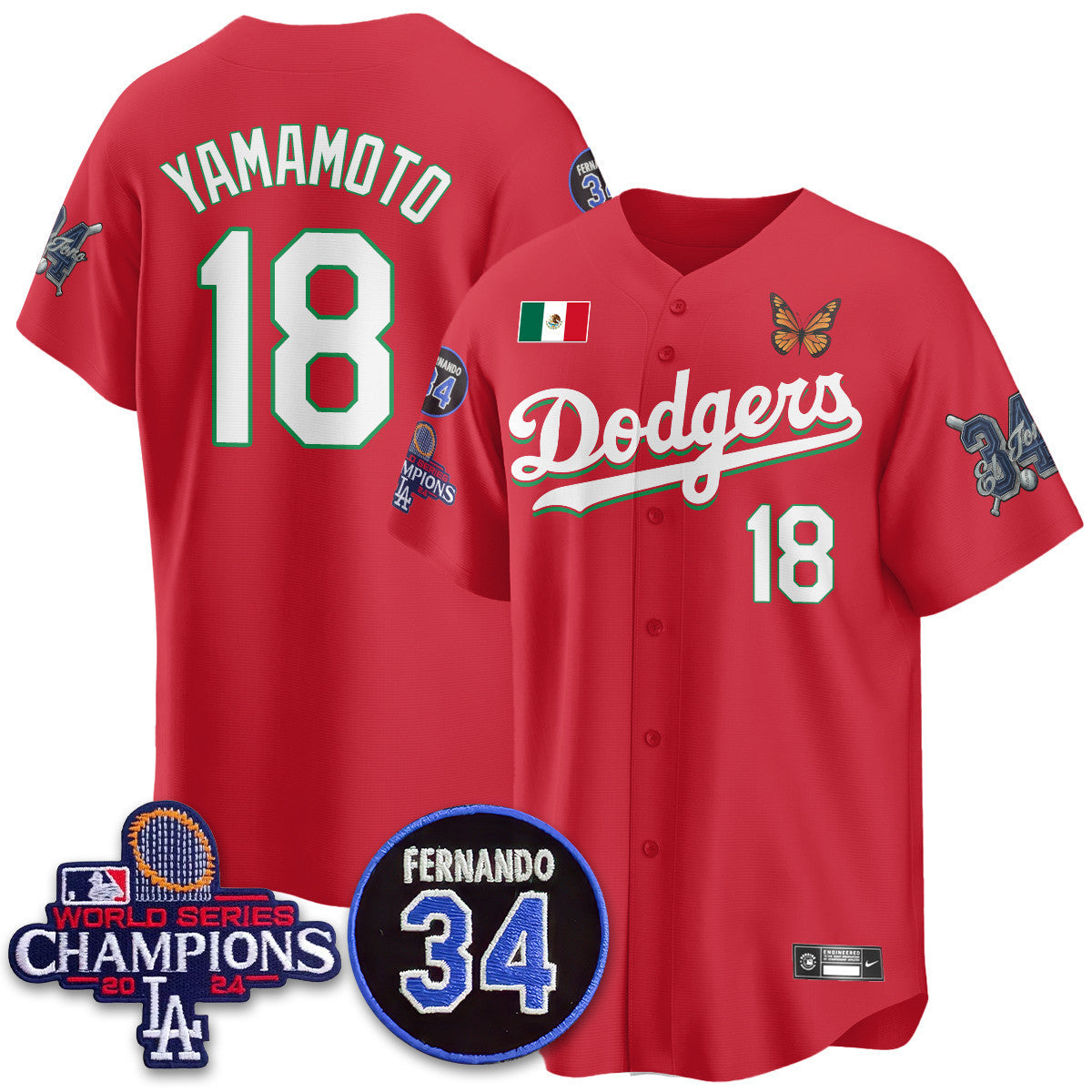 Men's Los Angeles Dodgers Mexican "For 34" Jersey - All Stitched
