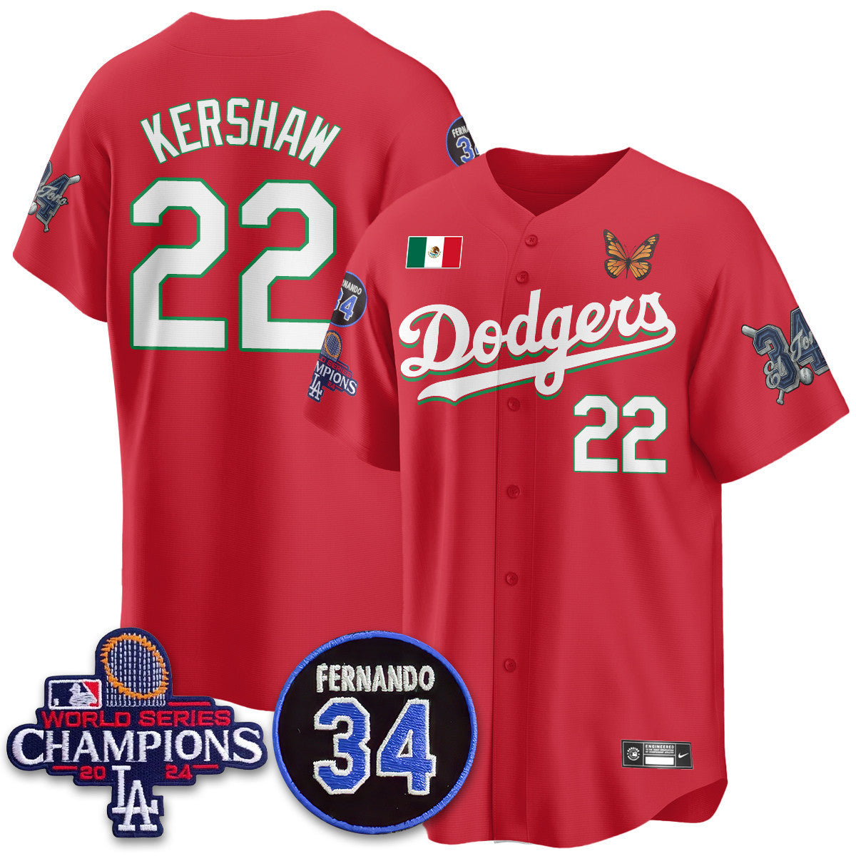 Men's Los Angeles Dodgers Mexican "For 34" Jersey - All Stitched