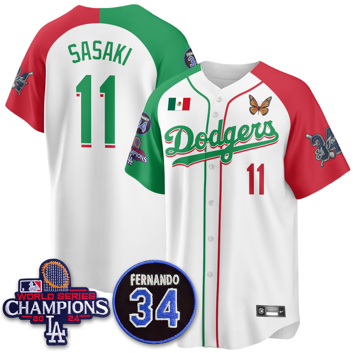 Men's Los Angeles Dodgers Mexican "For 34" Jersey - All Stitched