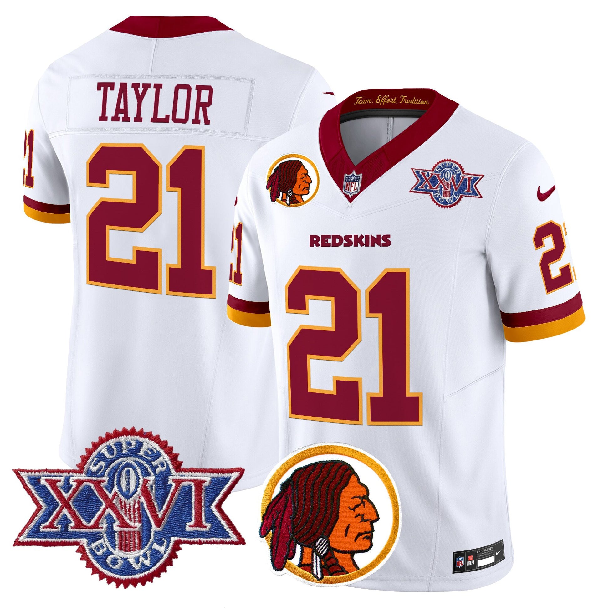 Men's Washington Redskins Throwback 1992 Super Bowl XXVI Patch Vapor Limited Jersey V2 - All Stitched
