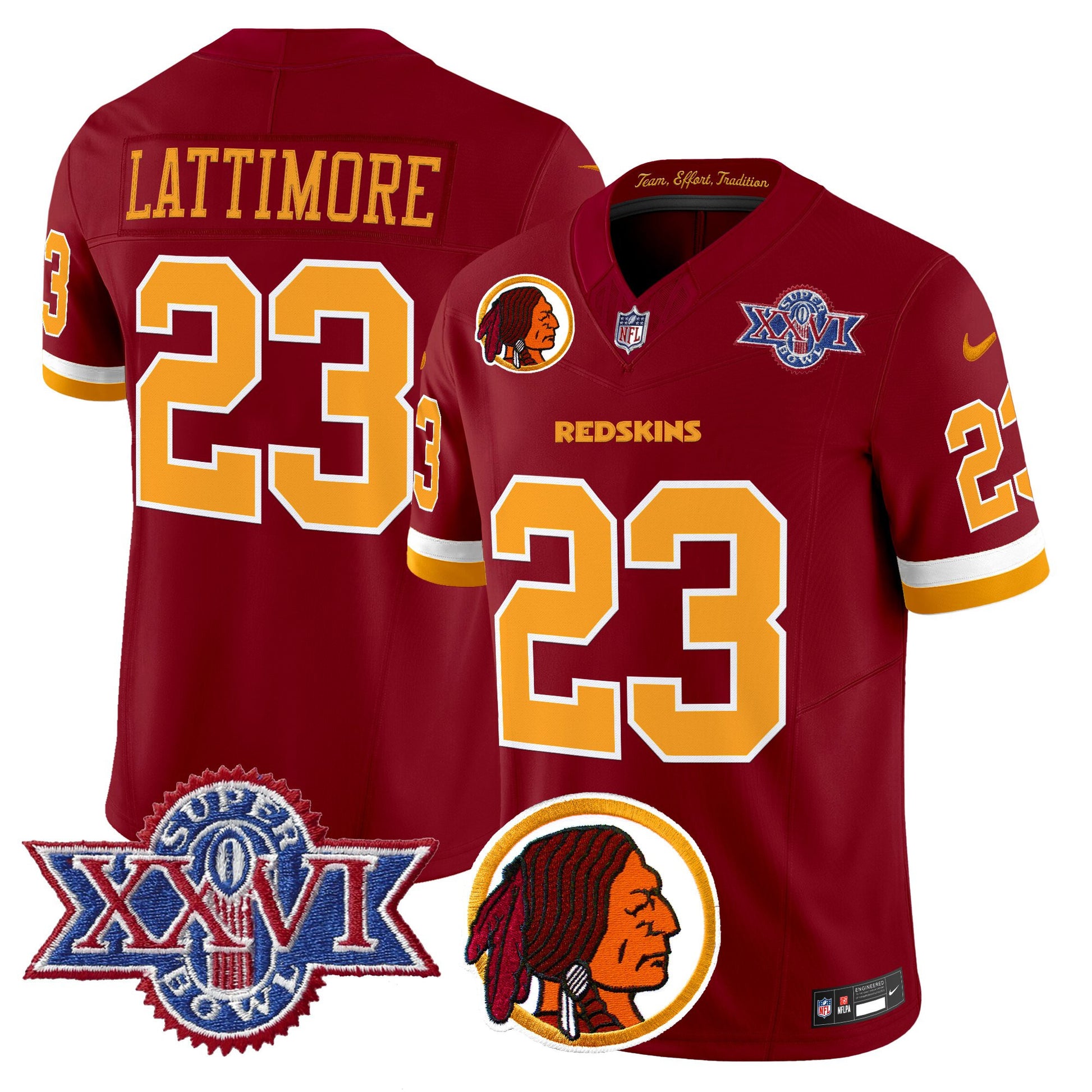 Men's Washington Redskins Throwback 1992 Super Bowl XXVI Patch Vapor Limited Jersey V2 - All Stitched