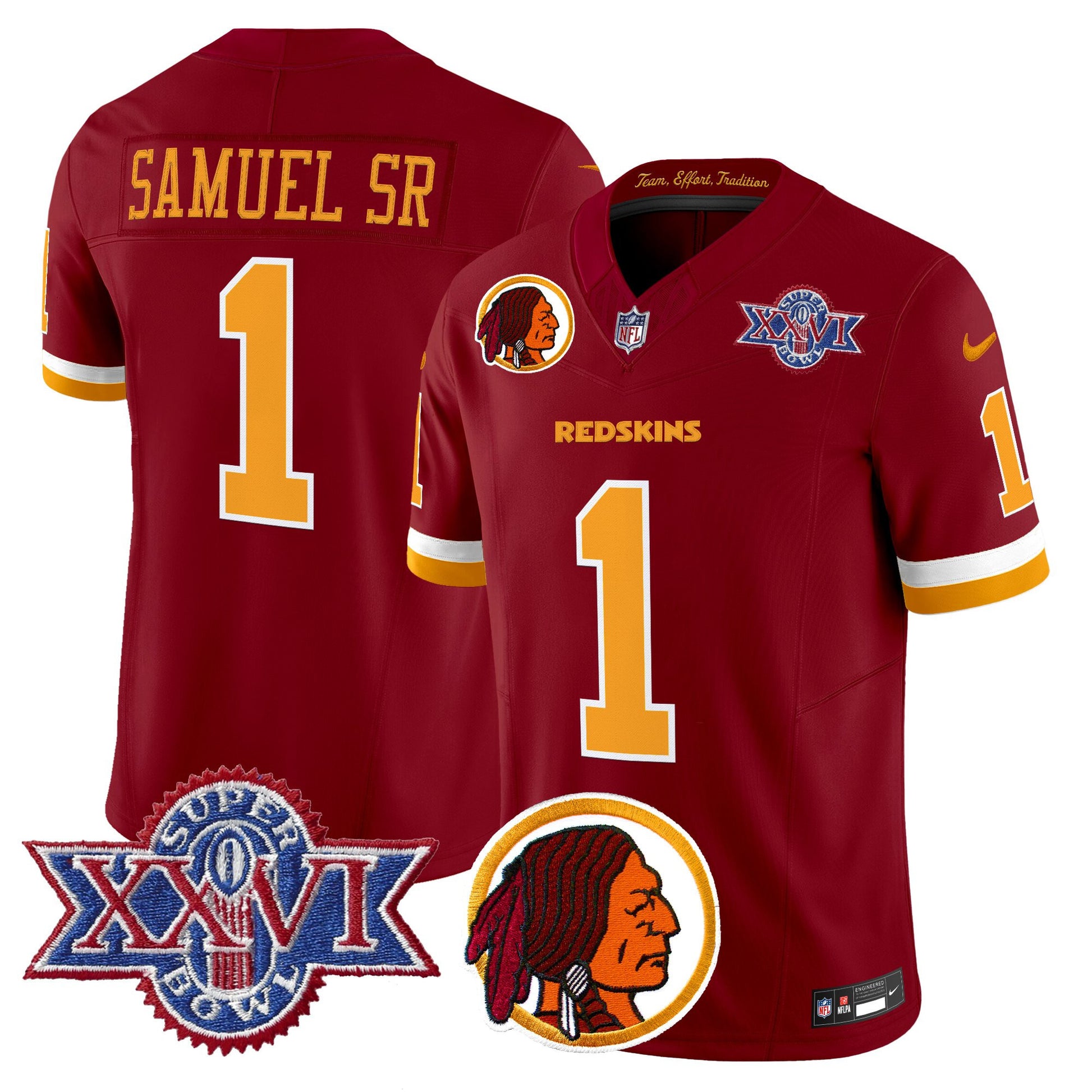Men's Washington Redskins Throwback 1992 Super Bowl XXVI Patch Vapor Limited Jersey V2 - All Stitched