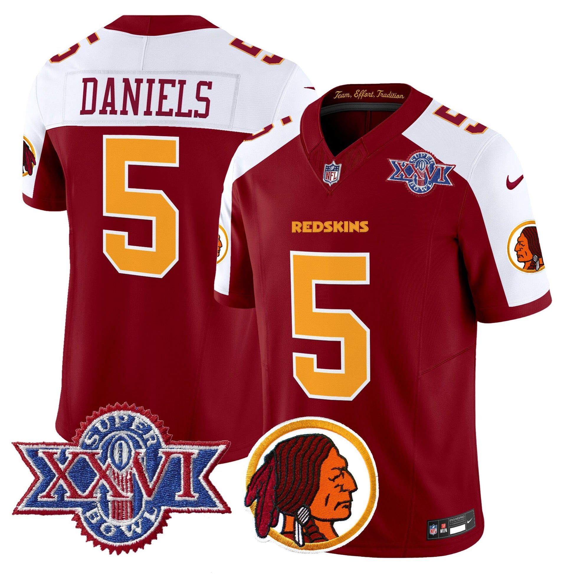 Men's Washington Redskins Throwback 1992 Super Bowl XXVI Patch Vapor Limited Jersey V2 - All Stitched