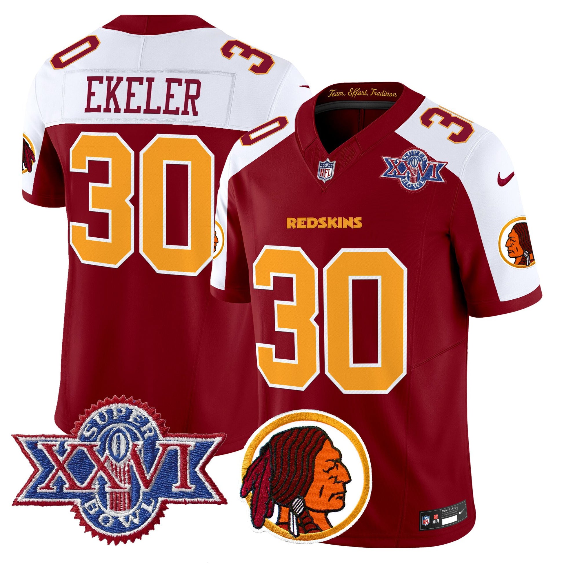 Men's Washington Redskins Throwback 1992 Super Bowl XXVI Patch Vapor Limited Jersey V2 - All Stitched