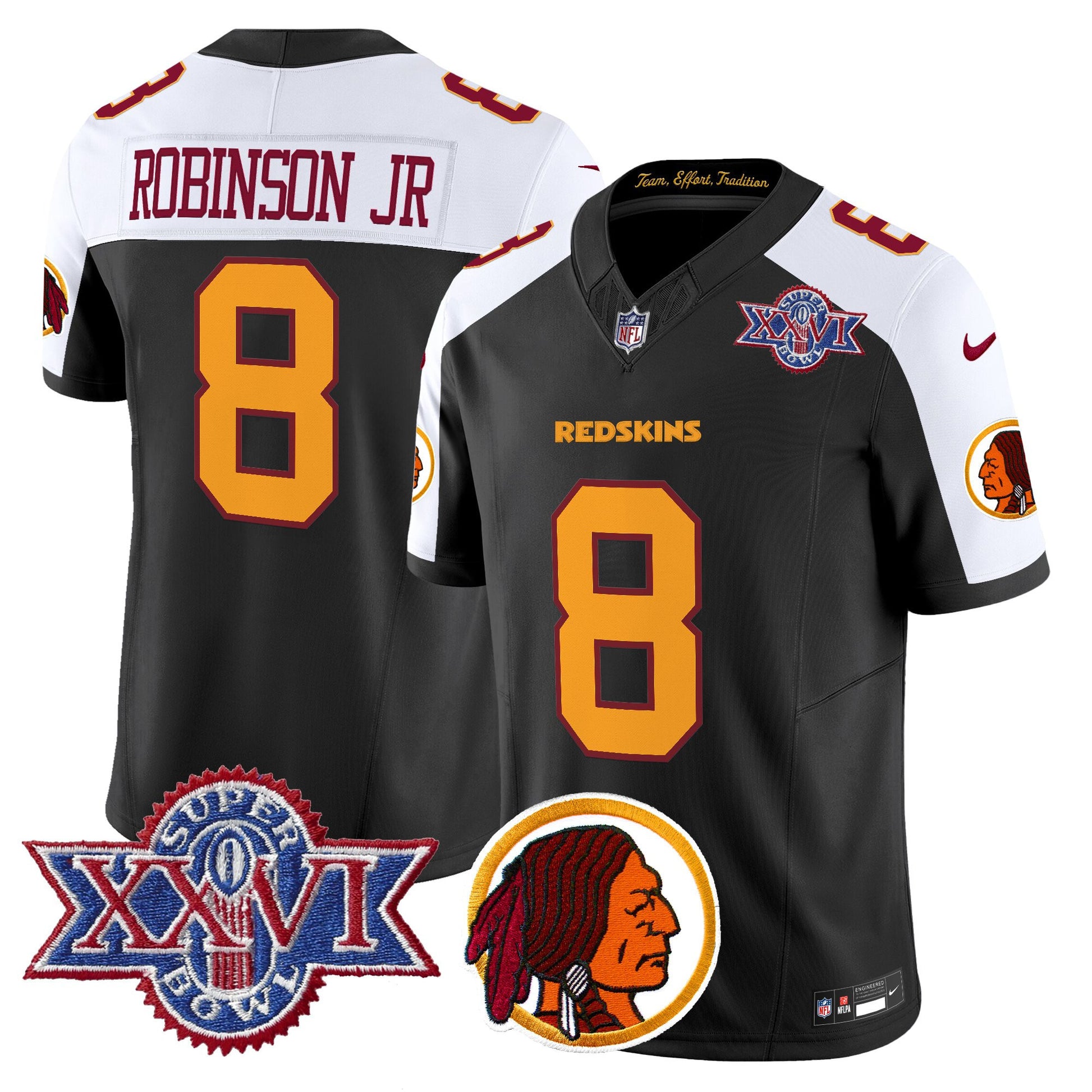 Men's Washington Redskins Throwback 1992 Super Bowl XXVI Patch Vapor Limited Jersey V2 - All Stitched