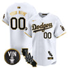 Dodgers Vin & California Patch Gold Trim Vapor Premier Limited Custom Jersey - All Stitched