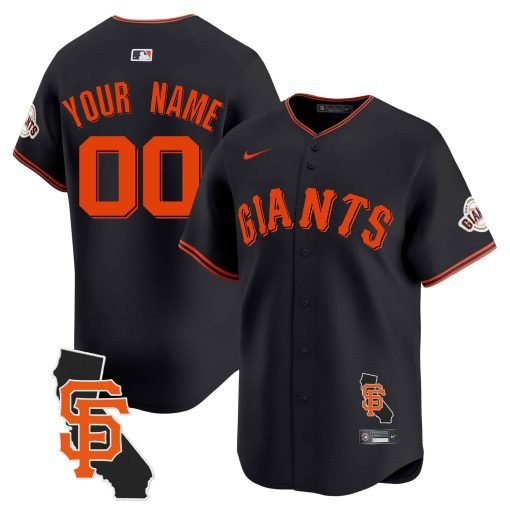San Francisco Giants California Patch Vapor Premier Limited Custom Jersey - All Stitched
