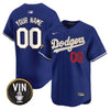 Dodgers Vin Scully Patch Gold Trim Vapor Premier Limited Custom Jersey - All Stitched
