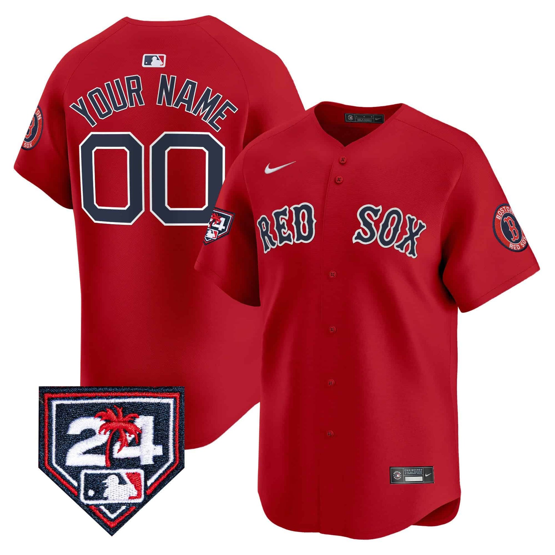 Boston Red Sox 2024 Spring Training Patch Vapor Premier Limited Custom Jersey - All Stitched