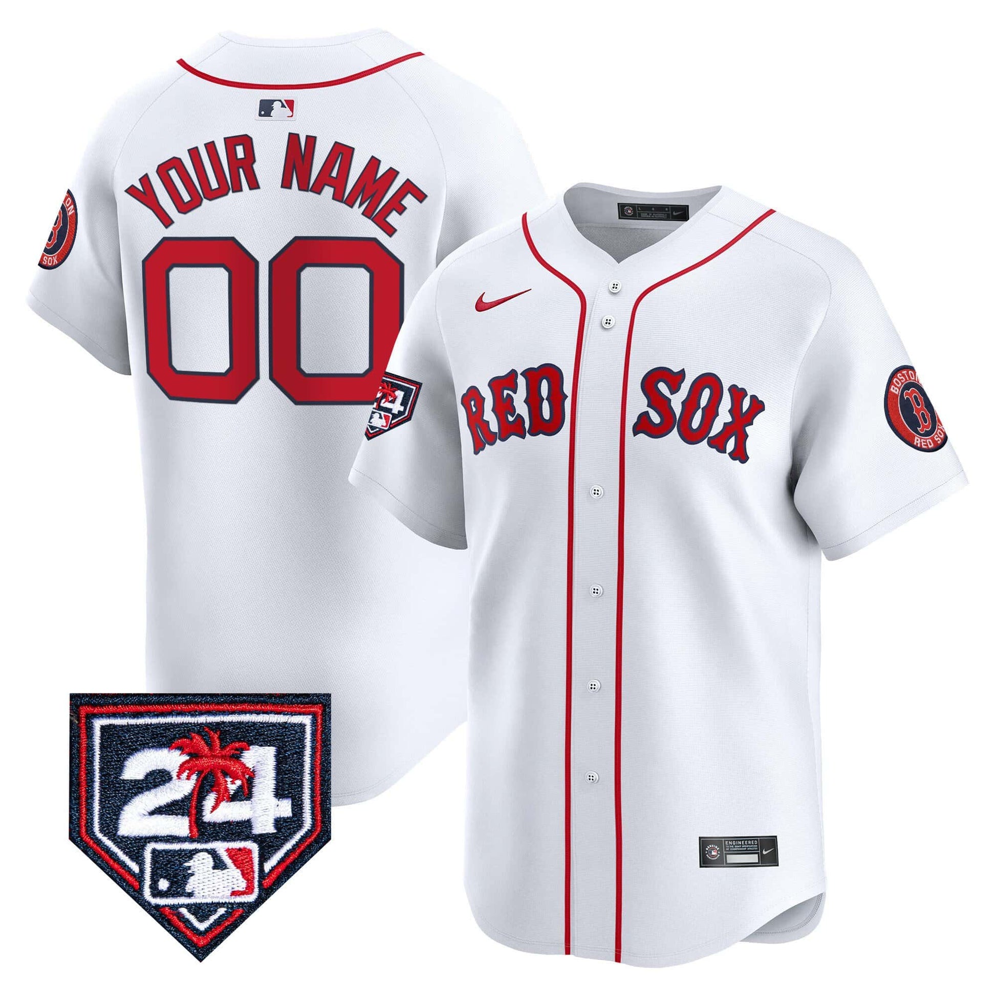 Boston Red Sox 2024 Spring Training Patch Vapor Premier Limited Custom Jersey - All Stitched