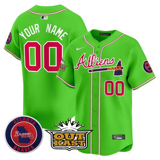 Atlanta Braves Atliens Vapor Premier Limited Custom Jersey - All Stitched