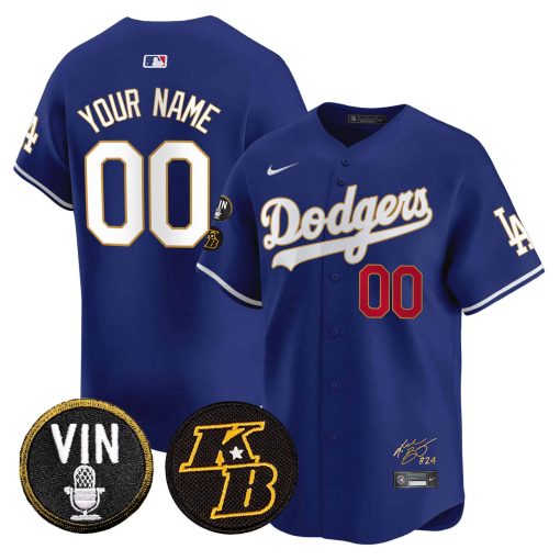Dodgers Vin Patch & Kobe Bryant Signature Vapor Premier Limited Custom Jersey - All Stitched