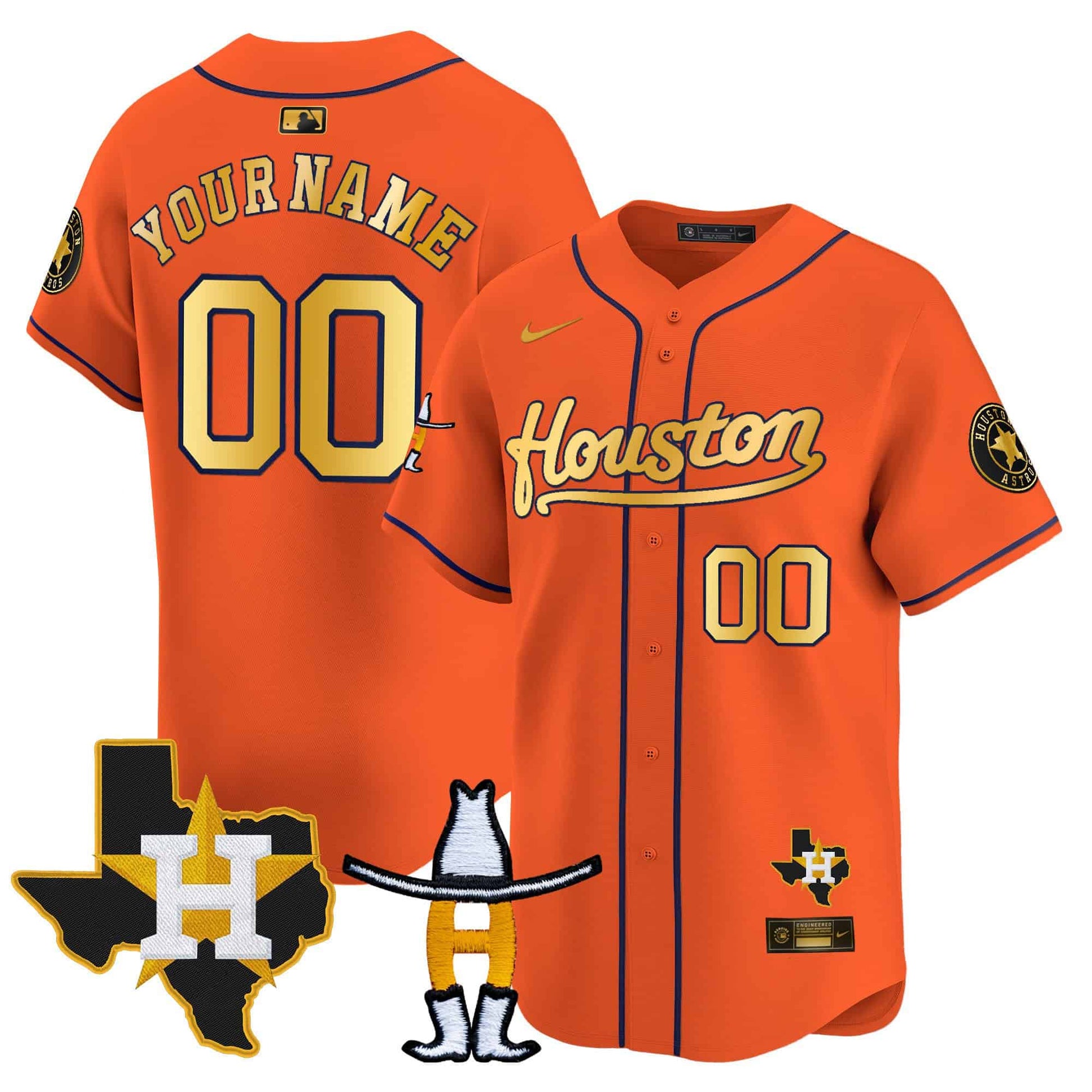 Houston Astros Houston Rodeo Patch Vapor Premier Limited Custom Jersey - All Stitched