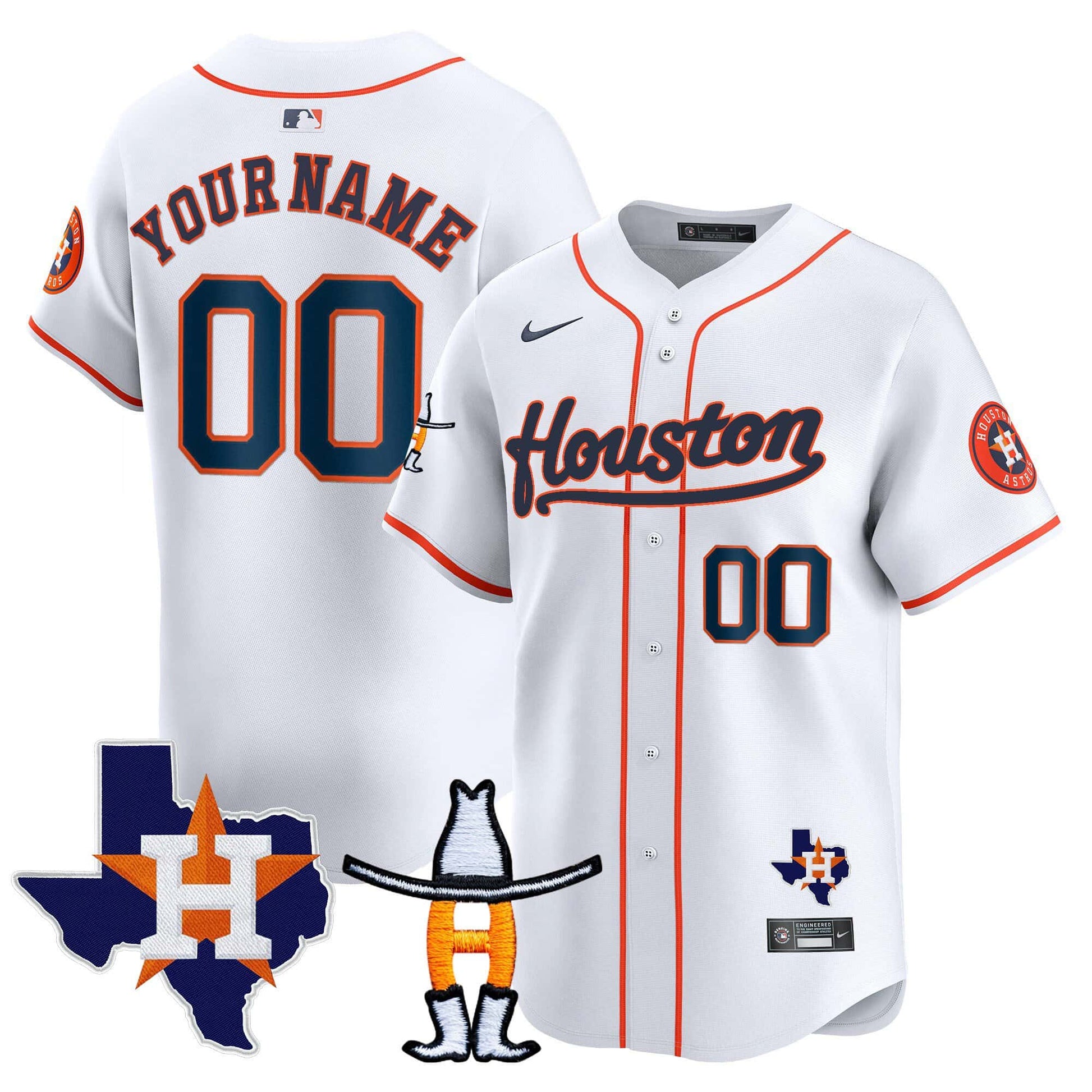 Houston Astros Houston Rodeo Patch Vapor Premier Limited Custom Jersey - All Stitched
