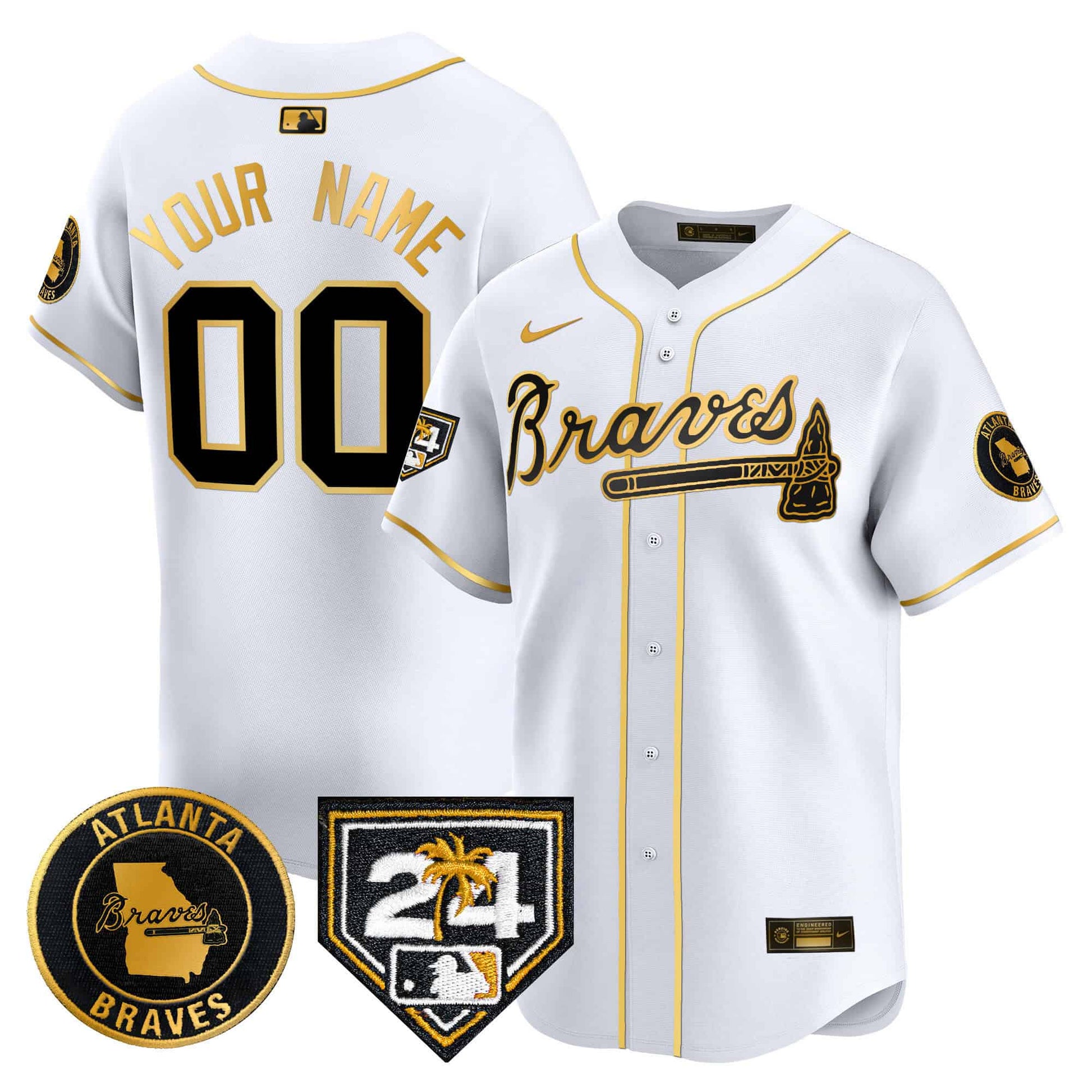 Atlanta Braves 2024 Spring Training Patch Vapor Premier Limited Custom Jersey - All Stitched