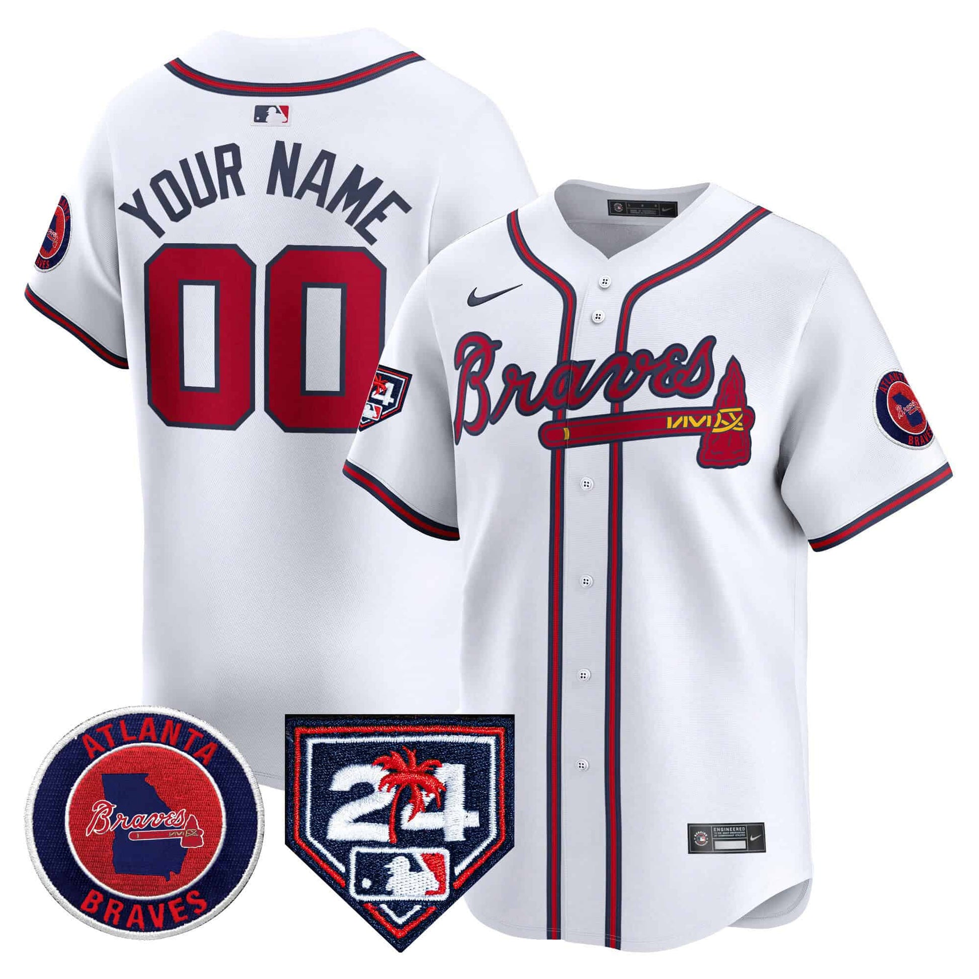 Atlanta Braves 2024 Spring Training Patch Vapor Premier Limited Custom Jersey - All Stitched