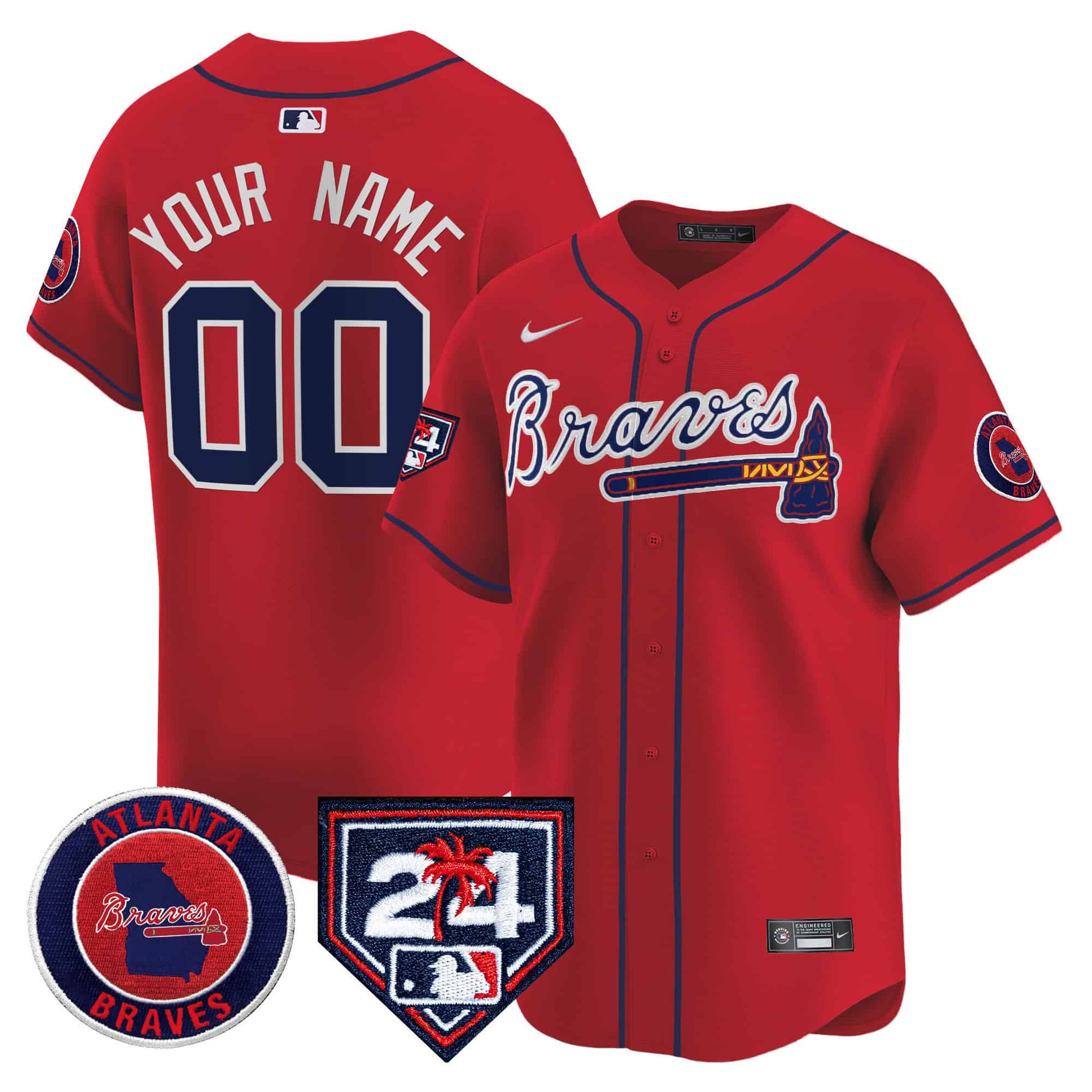 Atlanta Braves 2024 Spring Training Patch Vapor Premier Limited Custom Jersey - All Stitched