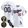 Dodgers Vin Patch & Kobe Bryant Gold Trim Vapor Premier Limited Custom Jersey V2 - All Stitched