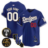 Dodgers Vin Patch & Kobe Bryant Gold Trim Vapor Premier Limited Custom Jersey V2 - All Stitched