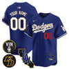 Dodgers Vin Patch & Kobe Bryant Gold Trim Vapor Premier Limited Custom Jersey V2 - All Stitched